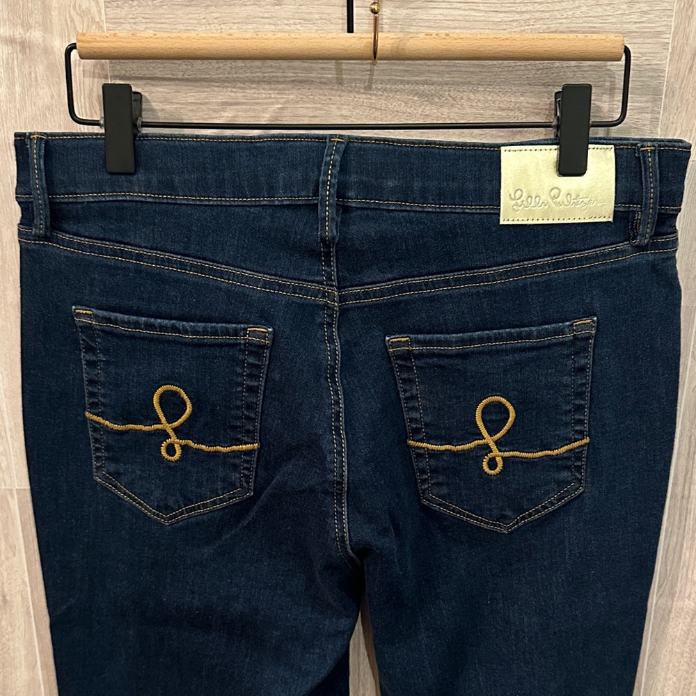 Lilly Pulitzer High Rise Dark Blue Jeans - Picture 5 of 7